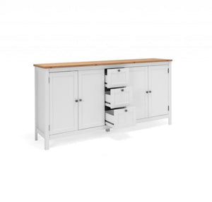 Madia credenza 4 ante, 3 cassetti,  bianco opaco e Quercia ZFRMC4A3CBOQA