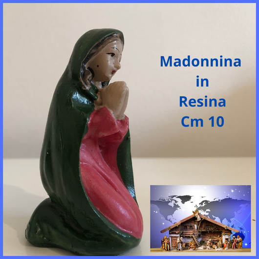 Madonnina presepe artigianale madonna in resina da cm 10 decorazioni natalizie  vintage addobbi di natale creazioni presepio