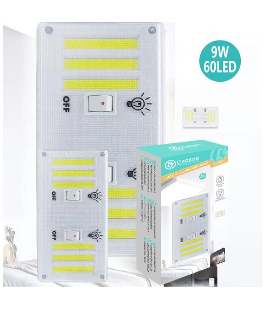 Magnetic Cob Light Armadietto Emergenza Ricaricabile 9w 60 Led Cordless Tx-9631         