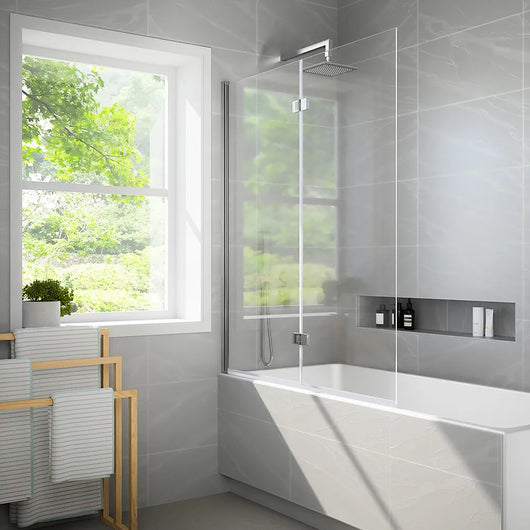 Parete sopravasca a libro 120 cm vetro trasparente | Magnolia