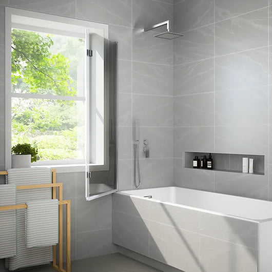 Parete sopravasca a libro 100 cm vetro trasparente | Magnolia