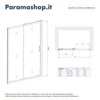 Porta doccia per nicchia da 120cm vetro 4mm serigrafato profili bianchi | Maiorca