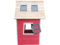 Casetta " Lilou " - 119.5 x 156 x 102 cm - Rosso / Grigio