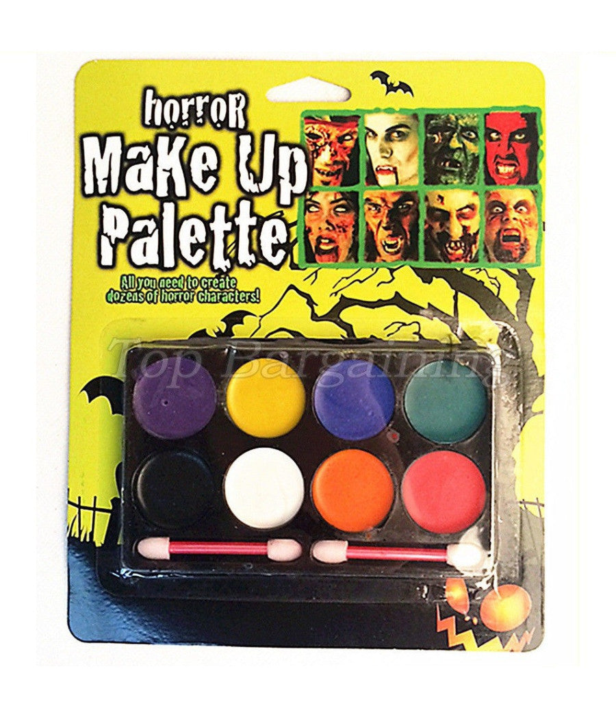 Make Up Trucco 8 Colori 2 Pennelli Travestimento Festa Carnevale Halloween         