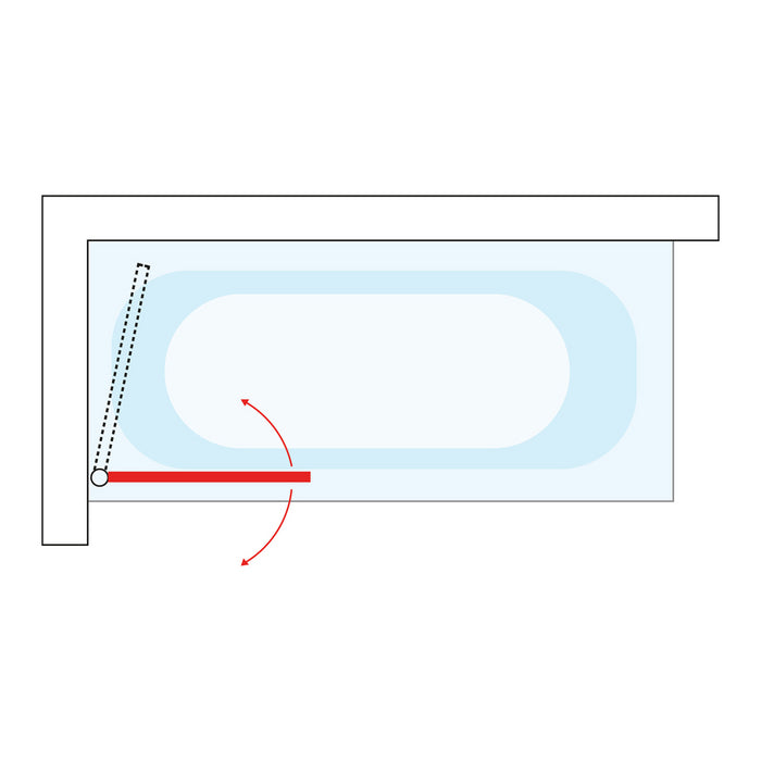 IDMarket - Mampara de baño de 1 hoja 70x120 cm con efecto de cristal serigrafiado y perfil de aluminio negro