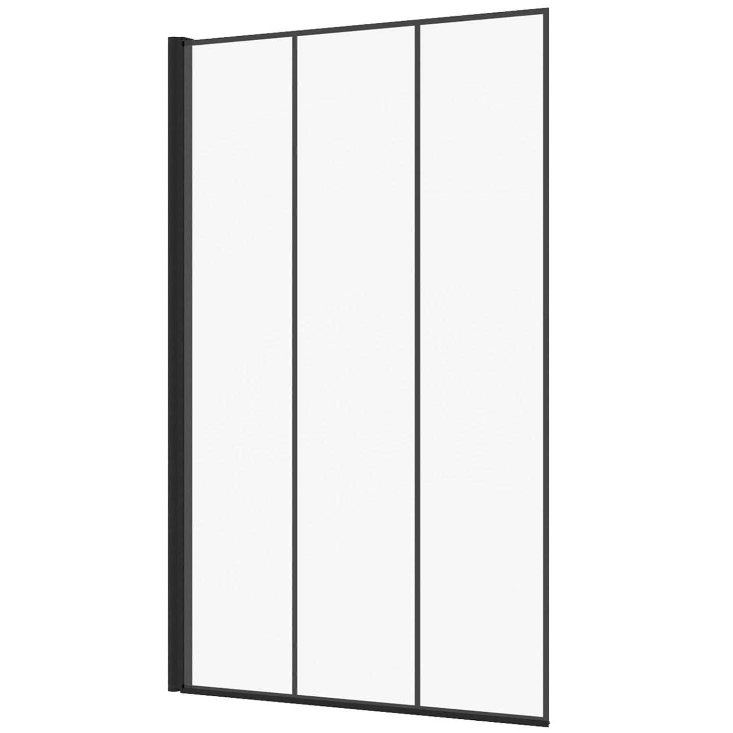 IDMarket - Mampara de baño de 1 hoja 70x120 cm con efecto de cristal serigrafiado y perfil de aluminio negro