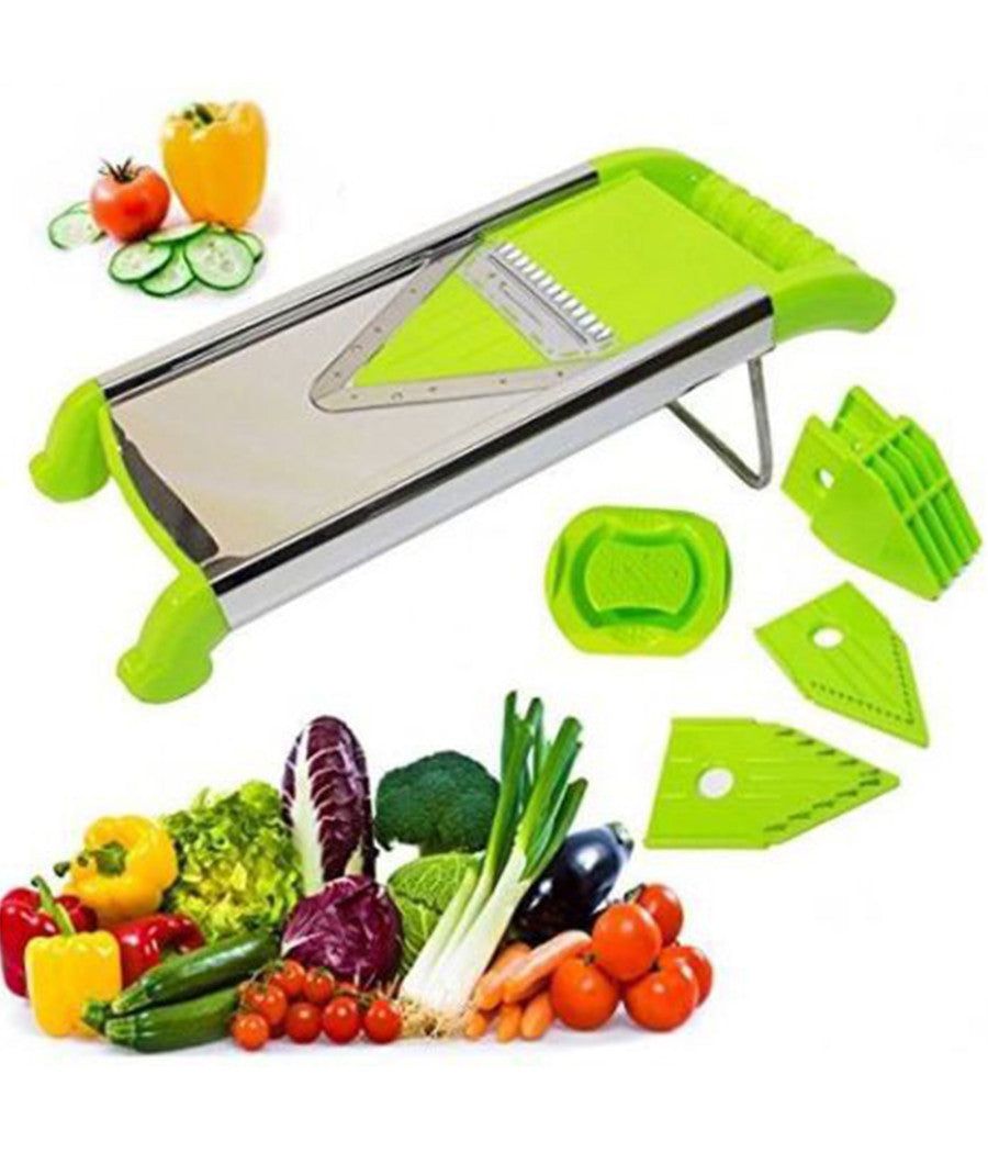 Mandolina Affetta Verdure Affettatore Multiuso Con Lama In Acciaio Inox         