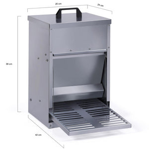 IDMarket - Mangiatoia per polli a pedale dosatore automatico 5 kg disinfestazione