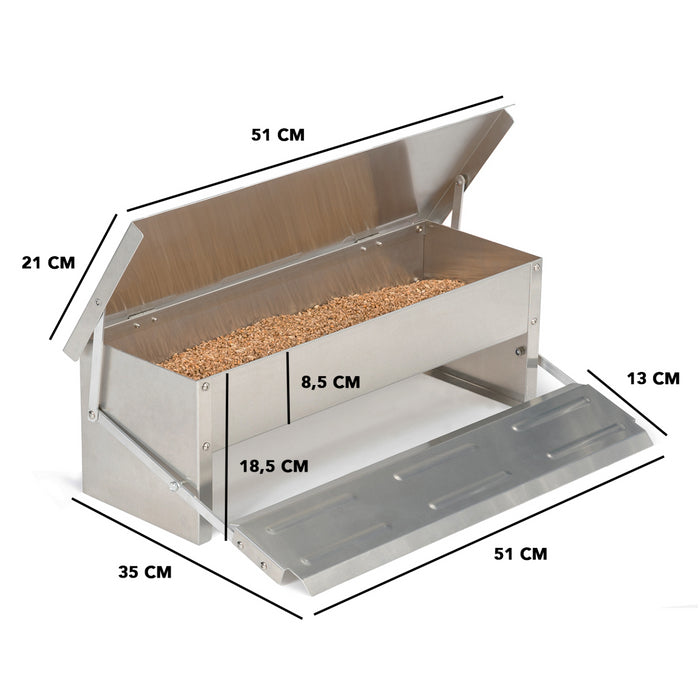 IDMarket - Mangiatoia per polli XL con mangiatoia automatica a pedale in acciaio da 5 kg