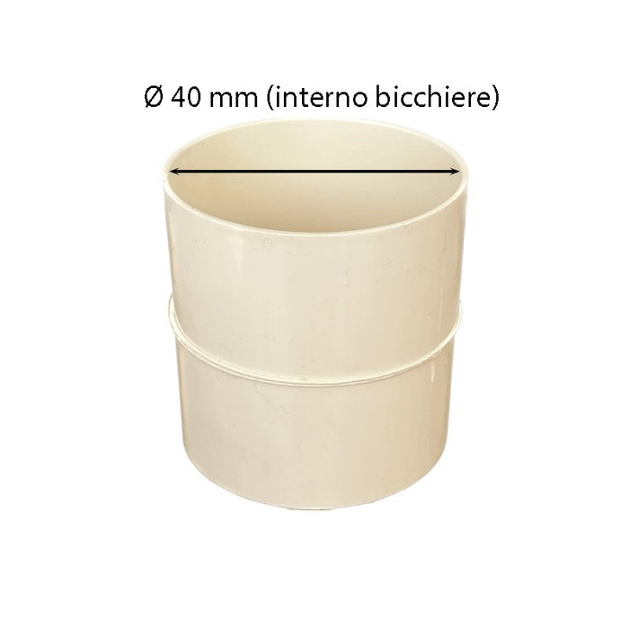 Manicotto femmina-femmina in pvc : Colore - Avorio, Diametro - 40