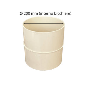 Manicotto femmina-femmina in pvc : Colore - Avorio, Diametro - 200