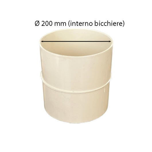 Manicotto femmina-femmina in pvc : Colore - Avorio, Diametro - 200