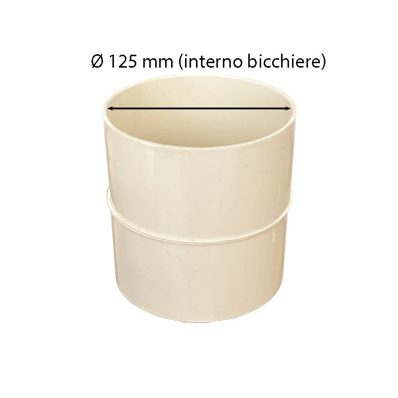 Manicotto femmina-femmina in pvc : Colore - Avorio, Diametro - 125