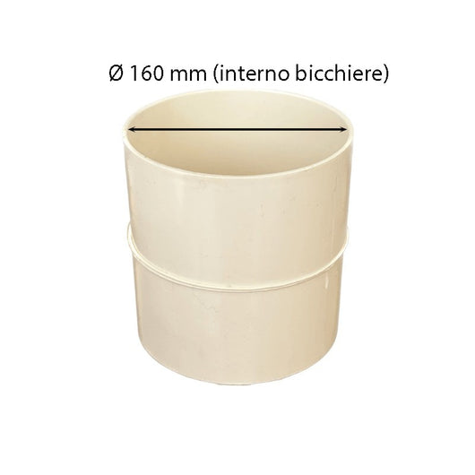 Manicotto femmina-femmina in pvc : Colore - Avorio, Diametro - 160