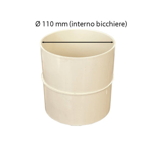Manicotto femmina-femmina in pvc : Colore - Avorio, Diametro - 110