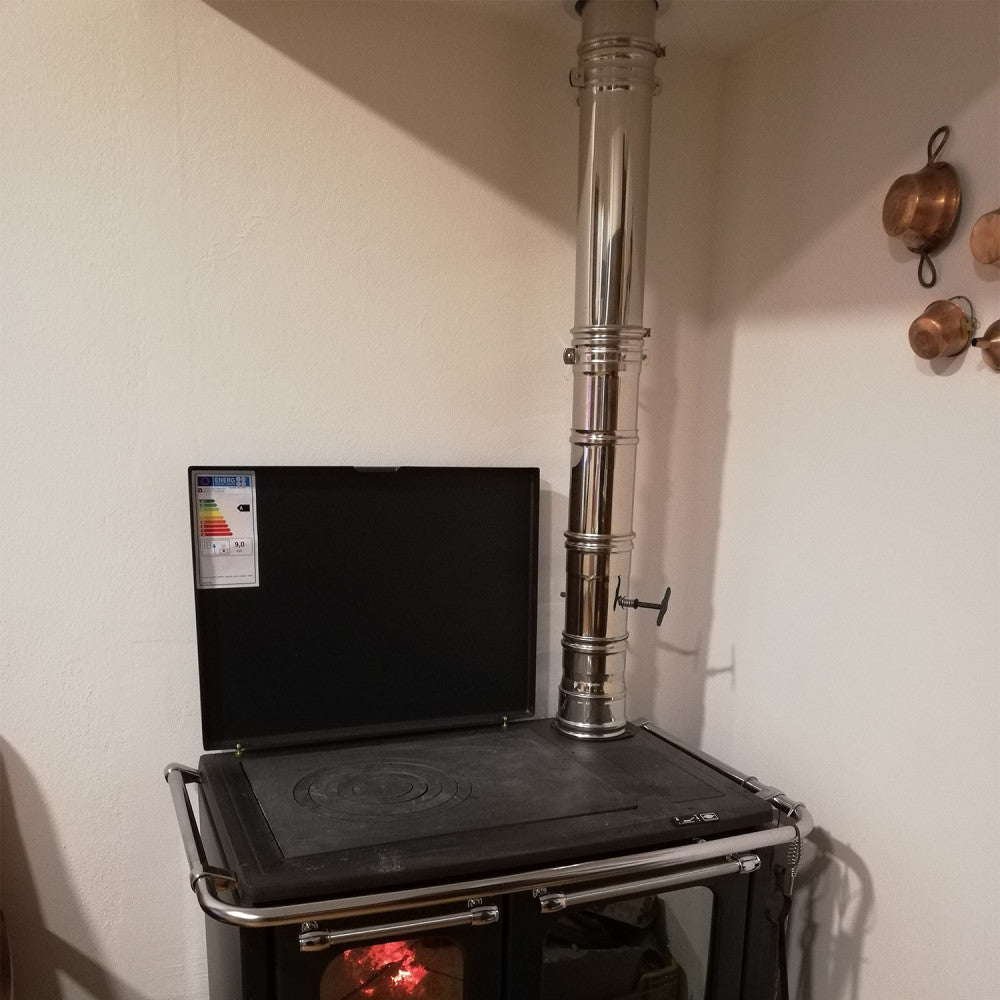 Manicotto mf inox aisi 304 da 120mm con valvola manuale