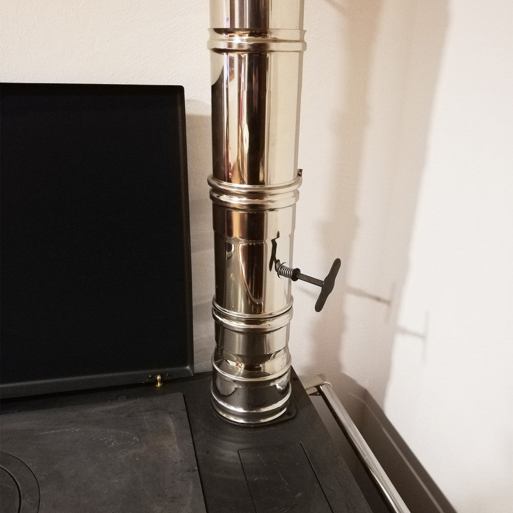 Manicotto mf inox aisi 304 da 120mm con valvola manuale