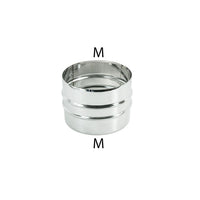 Manicotto mm da 100mm giunzione raccordo a doppio bicchiere inox aisi 304