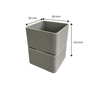 Manicotto quadro femmina - femmina : Colore - Grigio, Diametro - 80x80