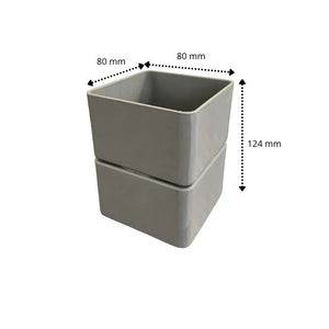 Manicotto quadro femmina - femmina : Colore - Grigio, Diametro - 80x80