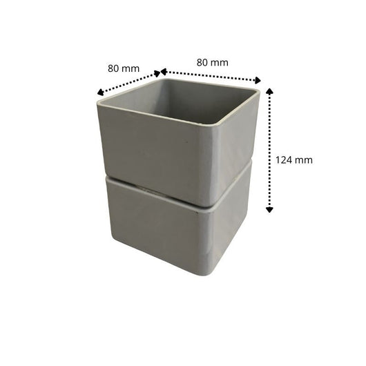 Manicotto quadro femmina - femmina : Colore - Grigio, Diametro - 80x80