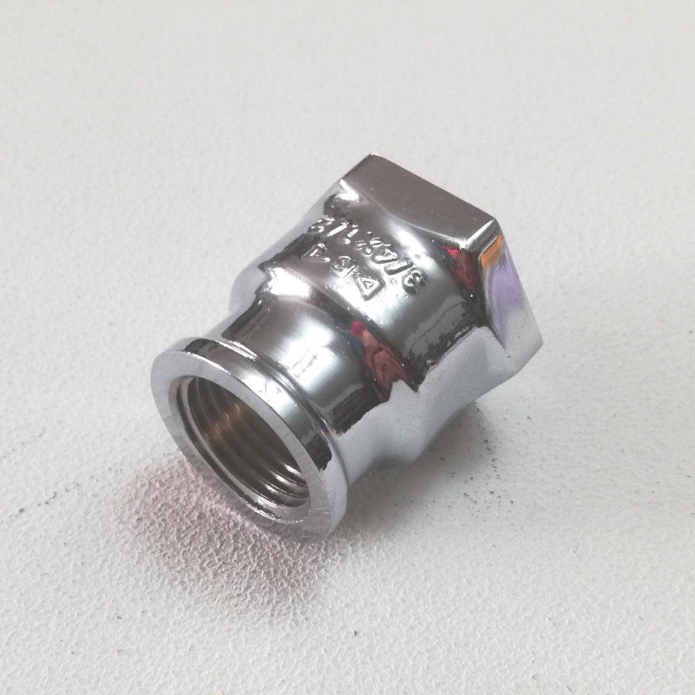 Manicotto ridotto da 1/2''x 3/8'' in ottone cromato ff