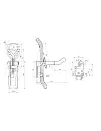 Chiusura a leva per baule, lucchettabile, acciaio zincato - THIRARD