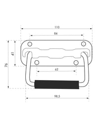 Maniglia per baule con molla di ritorno, acciaio, zincato - THIRARD