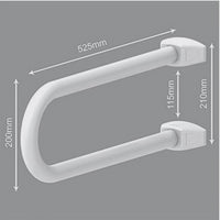 Maniglia di sicurezza fissa per disabili in alluminio colore bianco