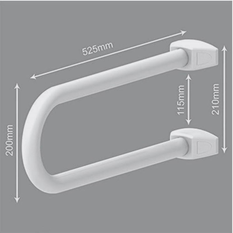 Maniglia di sicurezza fissa per disabili in alluminio colore bianco