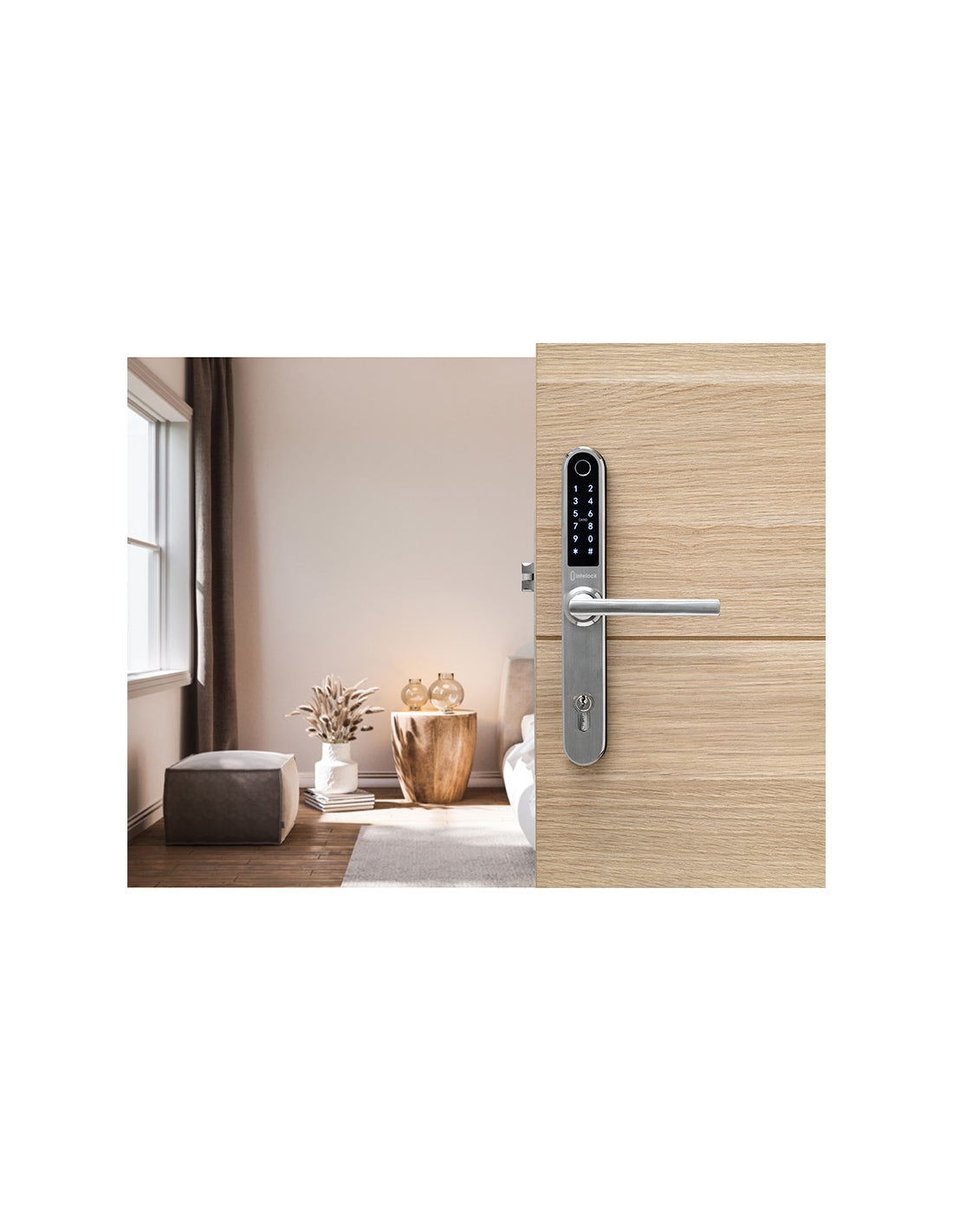 Maniglia Elettronica Smart Lock Multi - Interasse 70mm Finitura Argento - INTELOCK