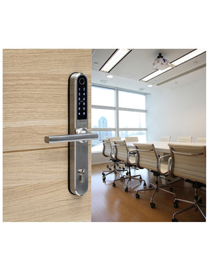Maniglia Elettronica Smart Lock Multi - Interasse 70mm Finitura Argento - INTELOCK