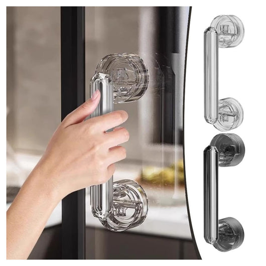 Trade Shop - Maniglia Per Porta Finestre A Ventosa Diamantata Resistente Impermeabile Rimovibile         