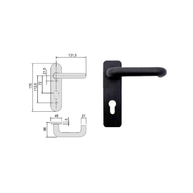 Maniglia Serrature Tagliafuoco 07076-26-0 Cisa