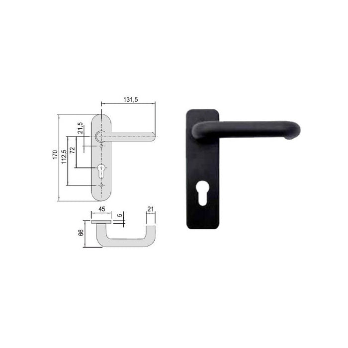 Maniglia Serrature Tagliafuoco 07076-26-0 Cisa
