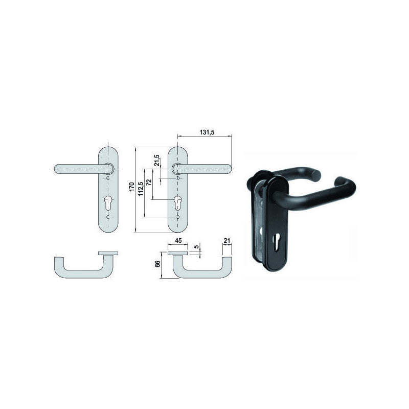Maniglia Serr.Tagliafuoco Pz 2 07070-26-0 Cisa