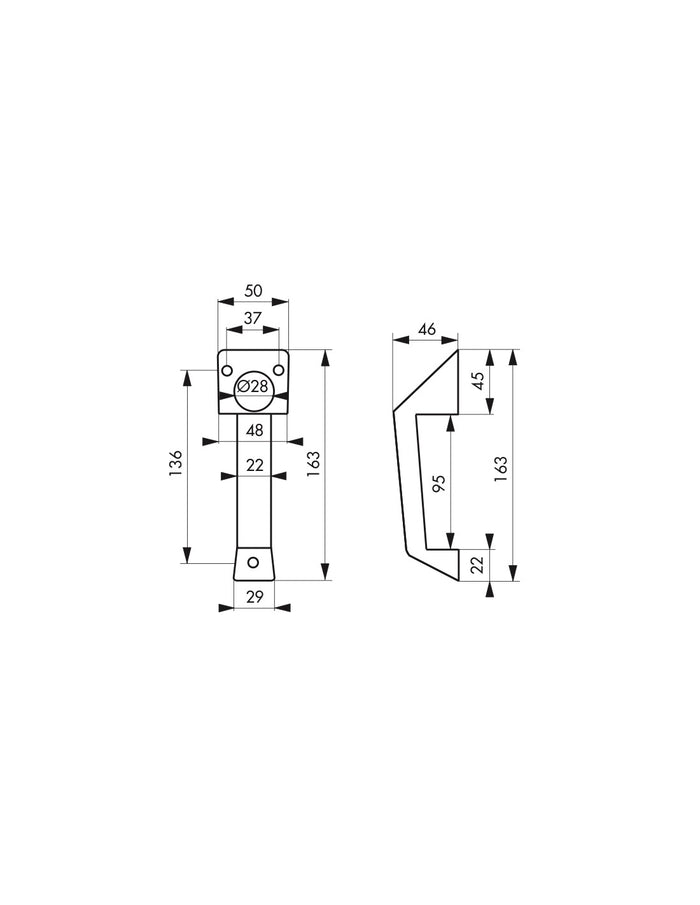 Maniglia singola per porta di garage, grigio - THIRARD