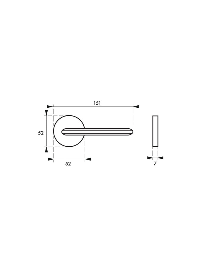 Maniglia di design Boston, per porta, su rosetta tonda, nero mat - FROSIO BORTOLO