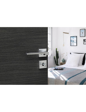 Maniglia di design Ginevra, per porta, su rosetta quadrata, argento satinato - FROSIO BORTOLO