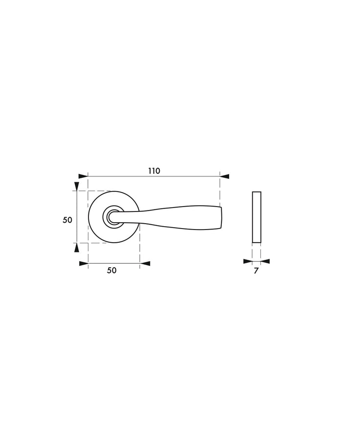 Maniglia su rosetta tonda Lada, per porta, Argento F1, alluminio - THIRARD