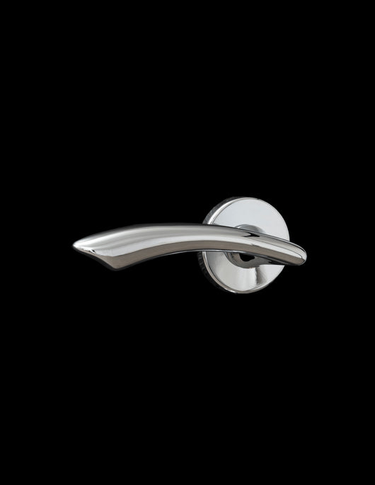 Maniglia di design Maxima, per porta, su rosetta tonda, cromo lucido - FROSIO BORTOLO