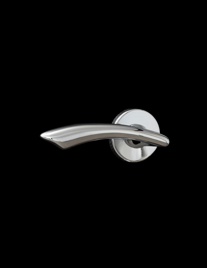 Maniglia di design Maxima, per porta, su rosetta tonda, cromo lucido - FROSIO BORTOLO