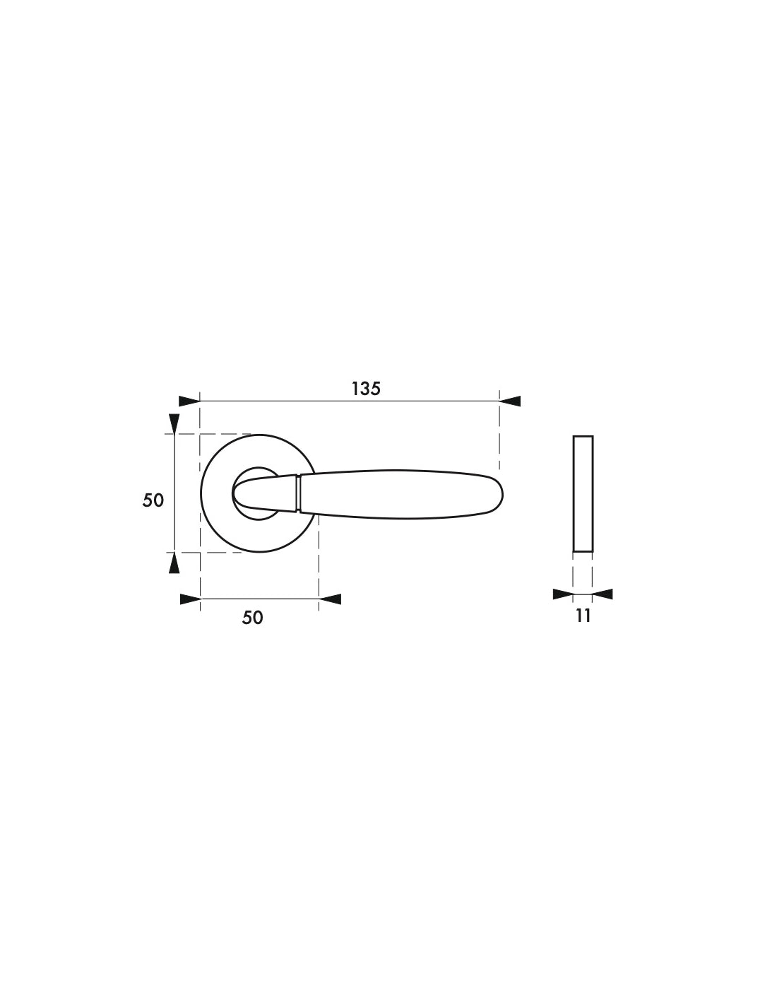 Maniglia di design Mirella, per porta, su rosetta tonda, cromo lucido e satinato - FROSIO BORTOLO