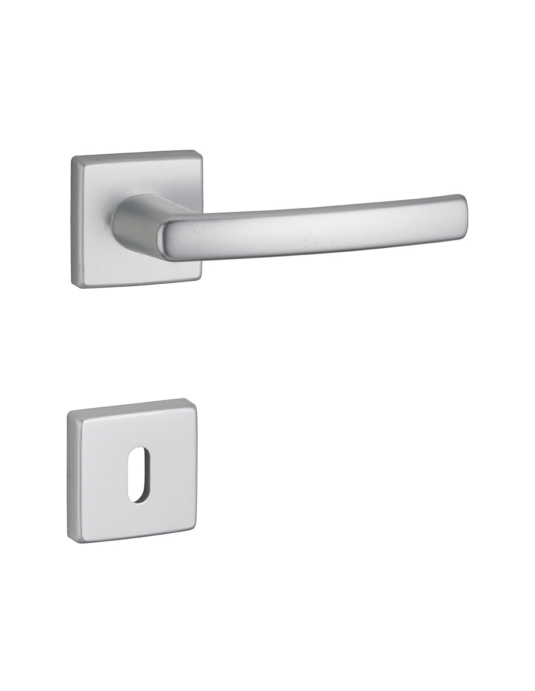 Maniglia su rosetta quadrata Veles, per porta, Argento F1, alluminio - THIRARD