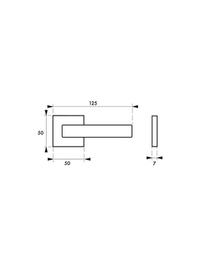 Maniglia di design Zibel, per porta, su rosetta quadrata, satinato - FROSIO BORTOLO
