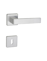 Maniglia di design Zibel, per porta, su rosetta quadrata, satinato - FROSIO BORTOLO