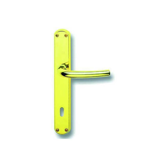 Maniglie Milena Ottone Lucido con Placca Yale Mm. 8X90