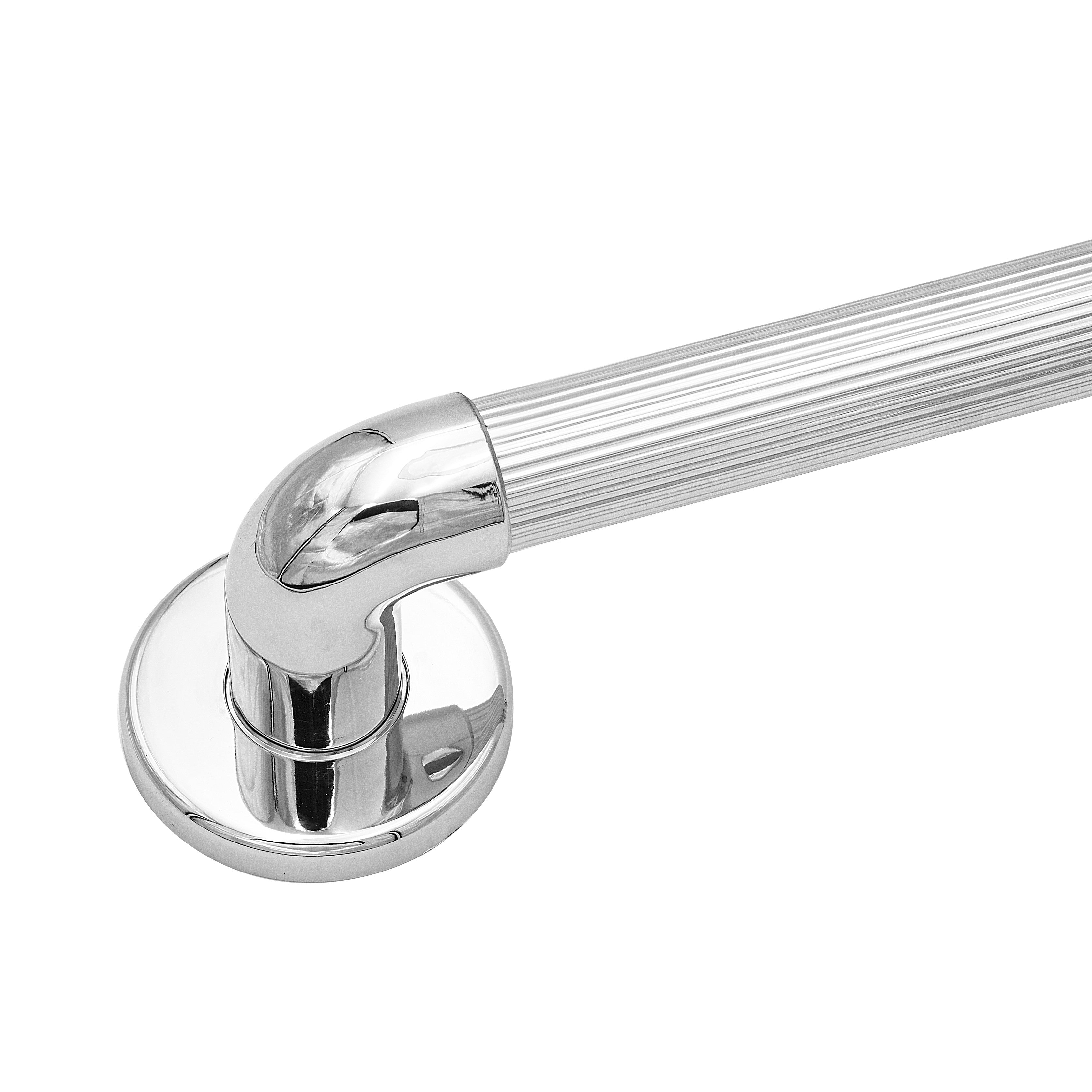 Maniglione di sostegno cromato 40 cm per disabili portata max 150 kg