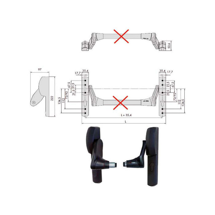 Maniglione Fast Push 59617-00-0 Cisa