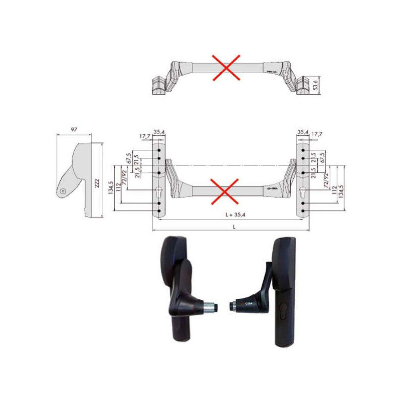 Maniglione Fast Push 59617-00-0 Cisa